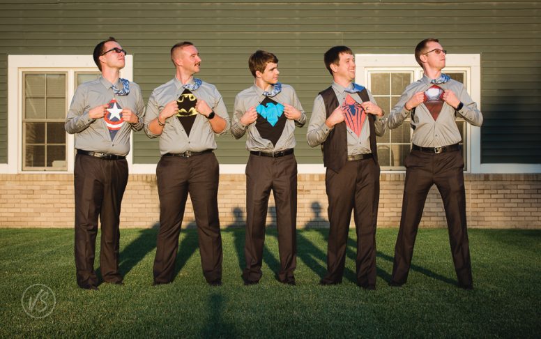 Groom groomsmen superhero t-shirts