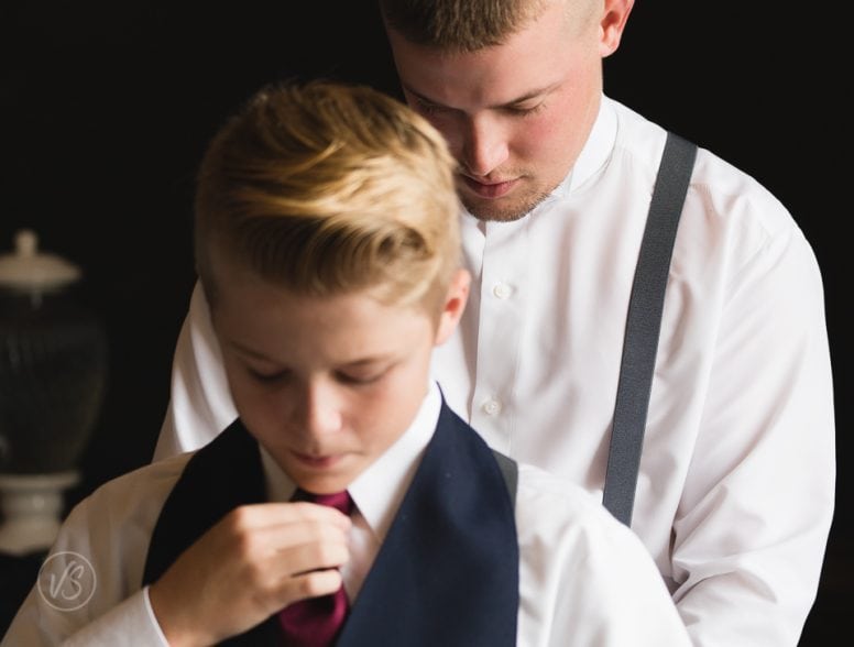 Joey and groomsman getting ready