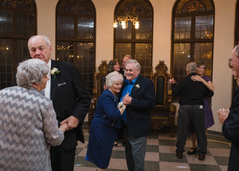 Couples anniversary dance at wedding reception