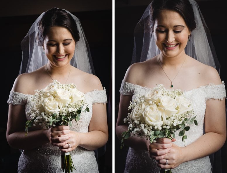 Bride with wedding bouquet