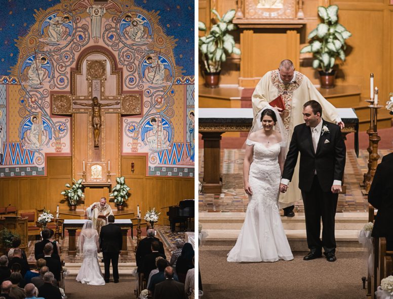 Wedding ceremony at St. Aloysius Church in Bowling Green, Ohio